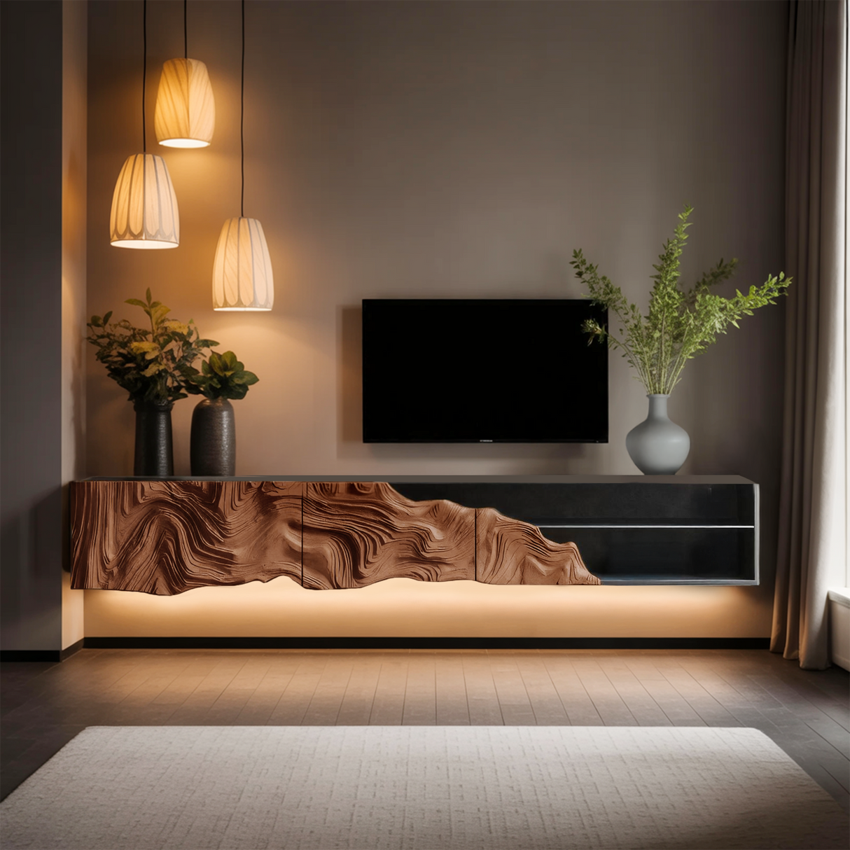 Handcrafted Rustic TV Stand For Entryway Setup