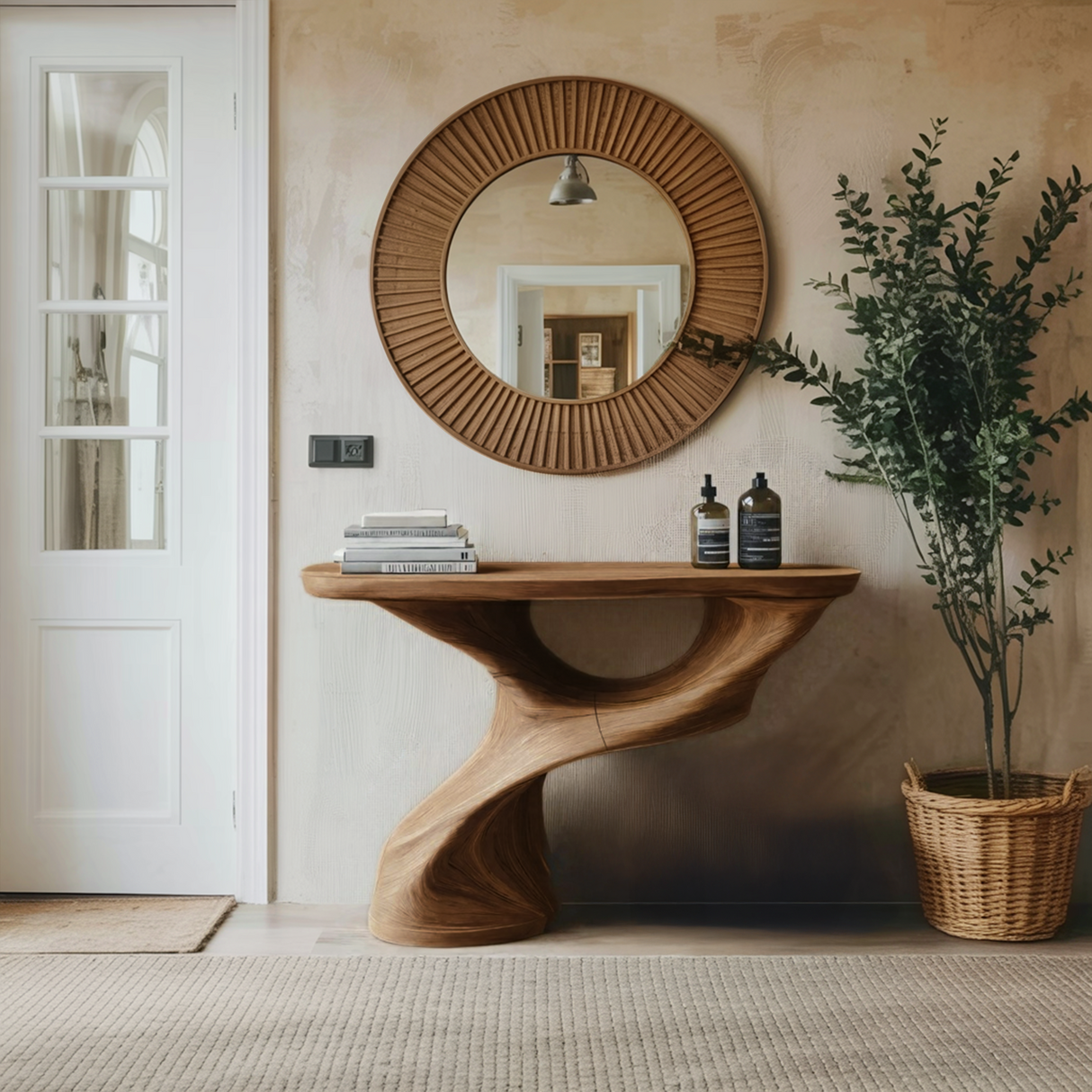 Farmhouse Solid Wood Console Table For Furniture Decor Space