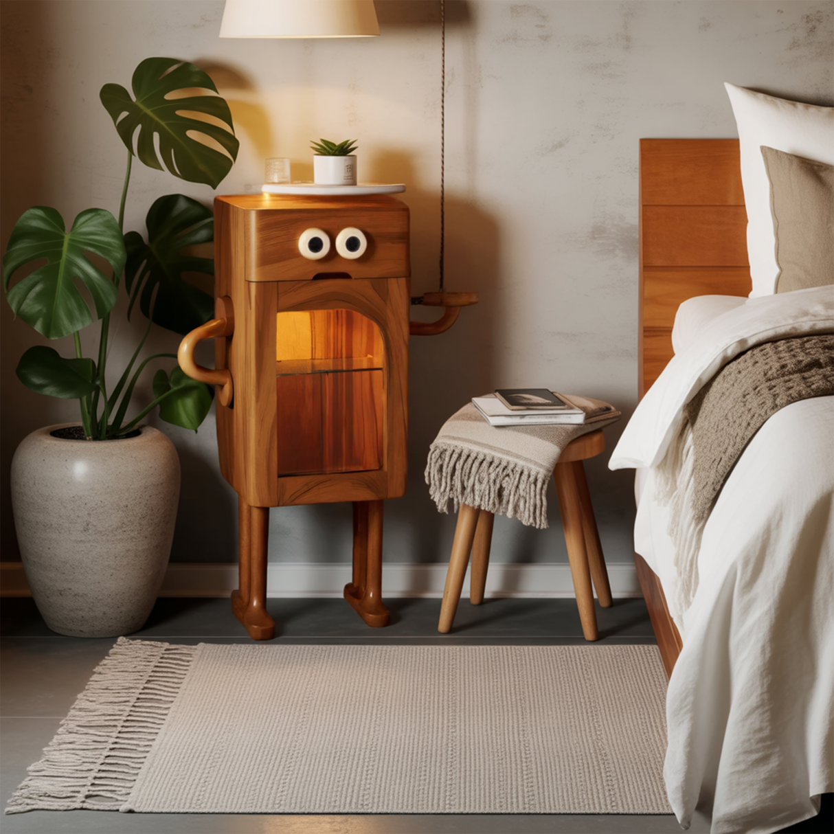 Whimsical Robot Nightstand For Kids Bedroom Or Playroom