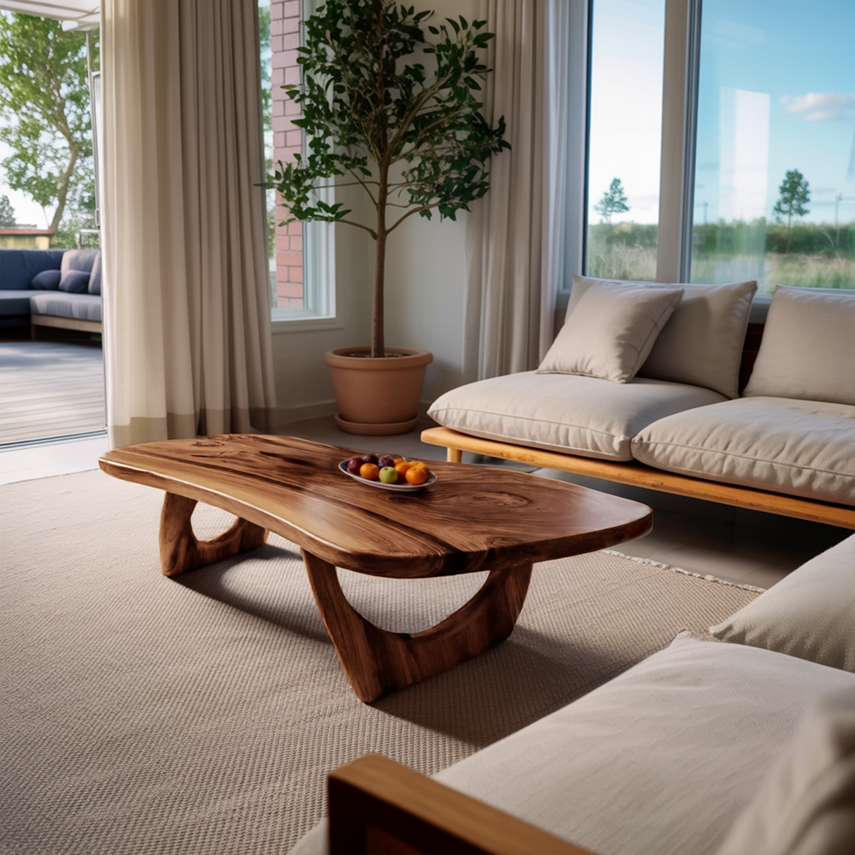 Rustic Solid Wood Coffee Table For Living Room Decor Ideas
