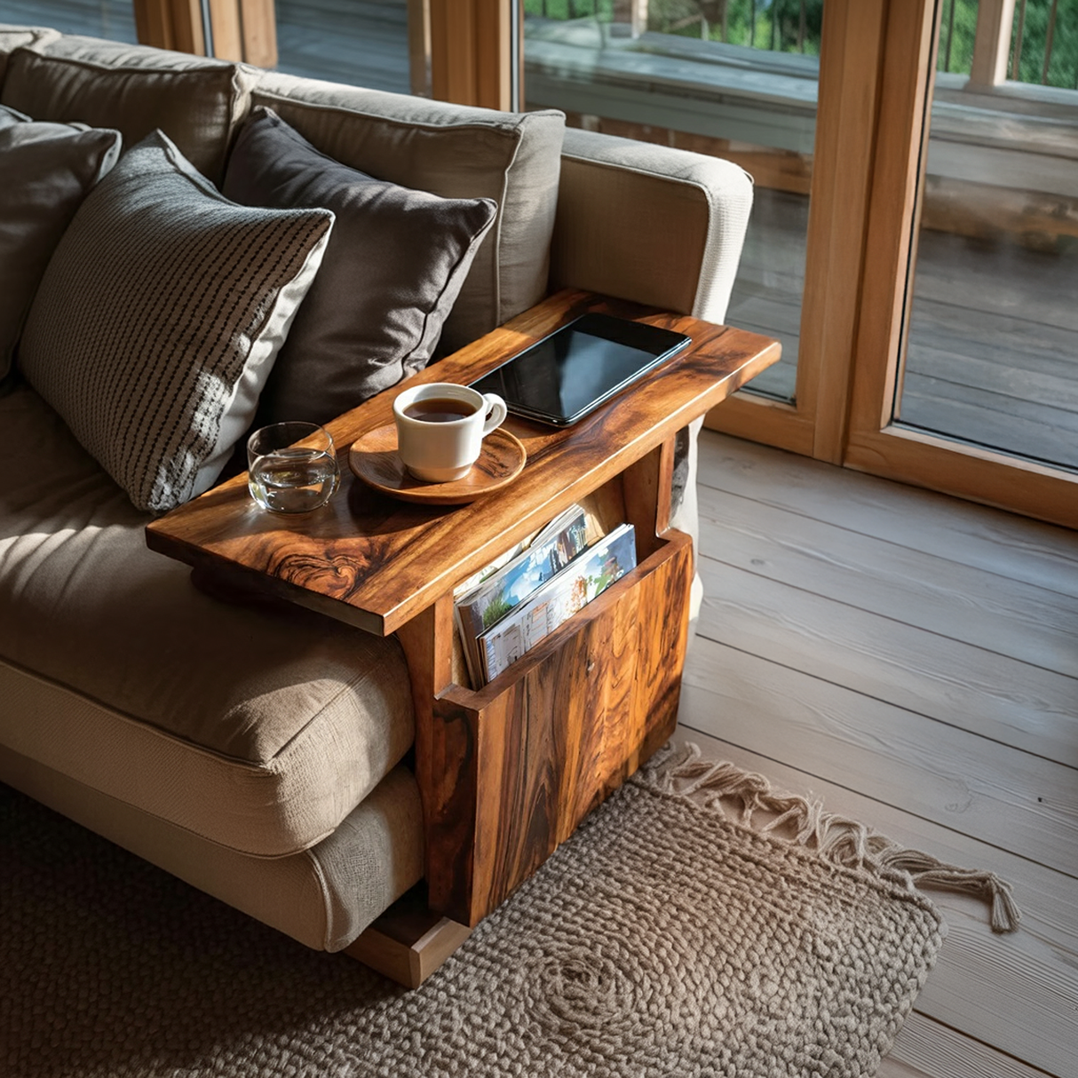 Modern Live Edge Armrest For Elegant Living Room
