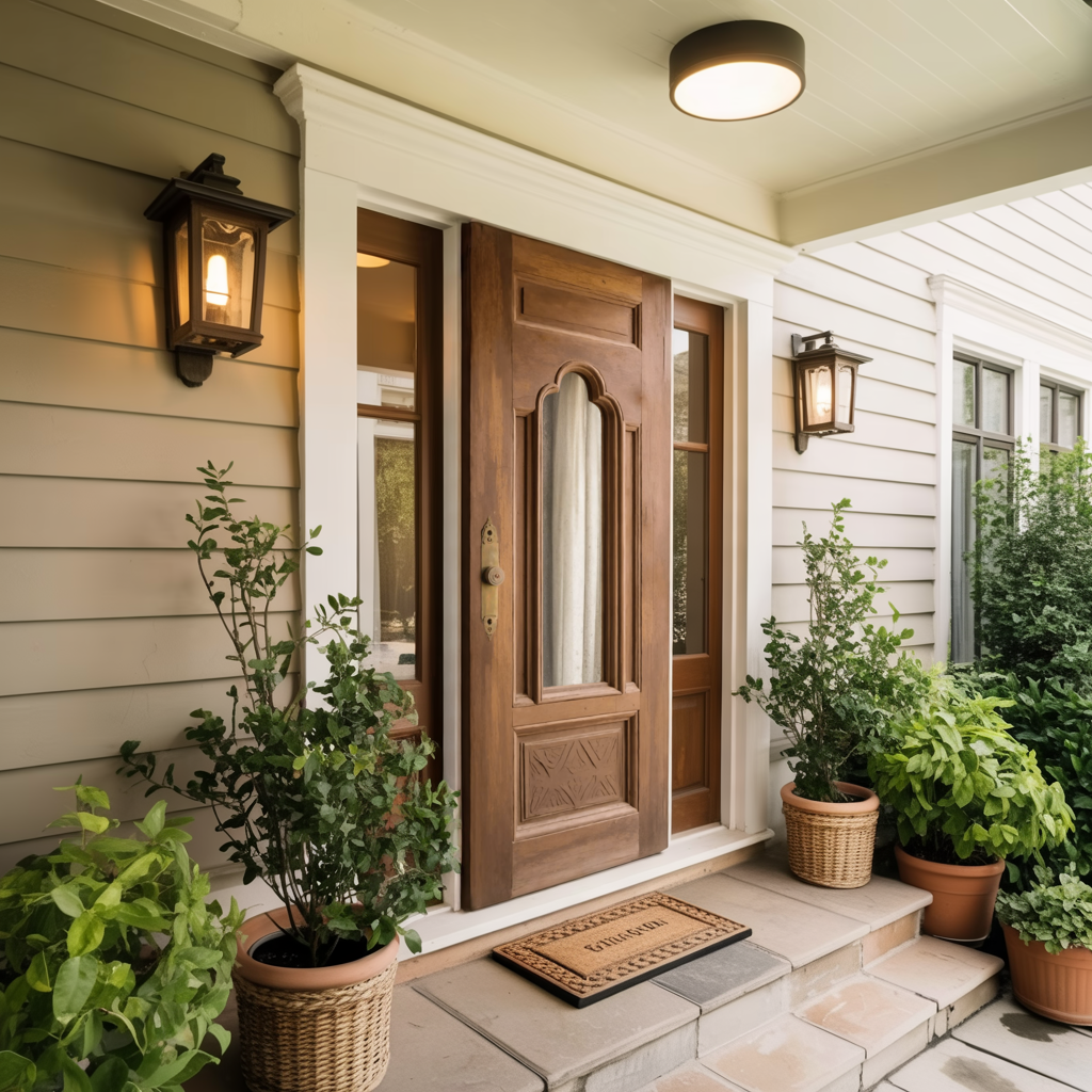 Elegant Vintage Carved Wood Door For Entryway And Living Room