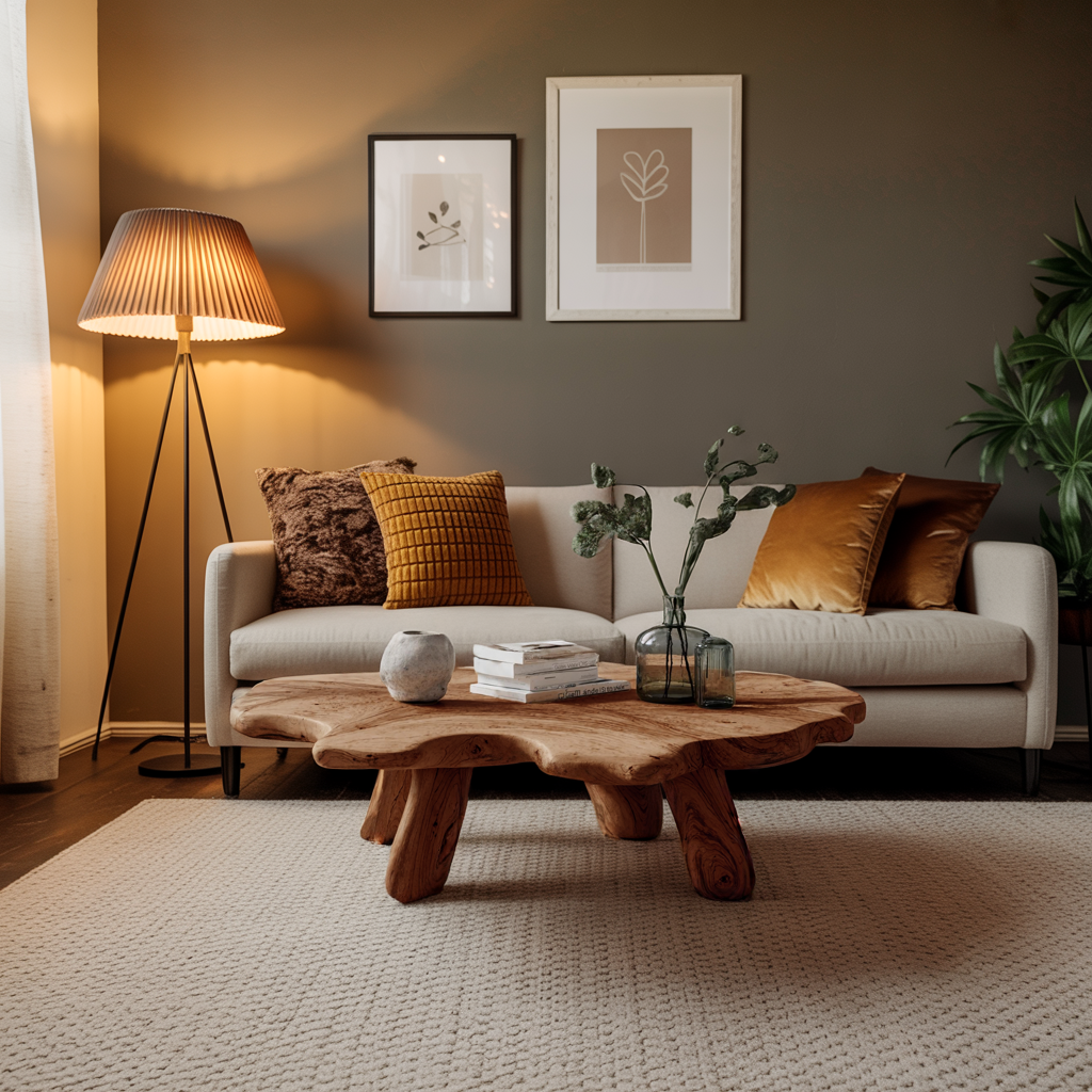 Rustic Low Table For Cozy Living Room