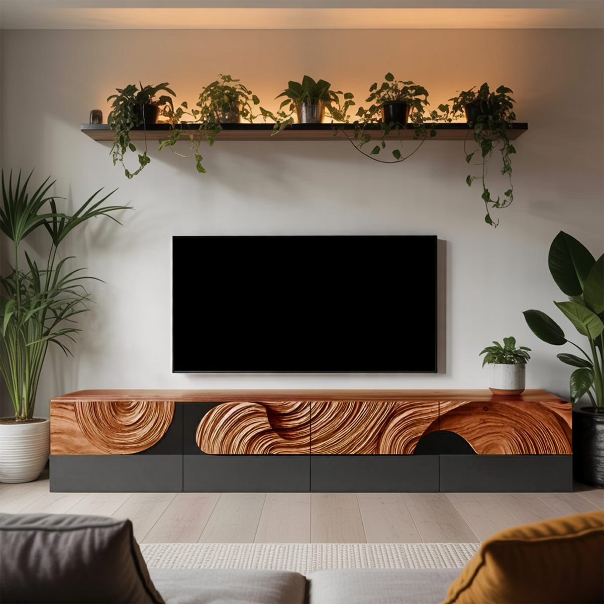 Farmhouse TV Cabinet For Living Room Furniture