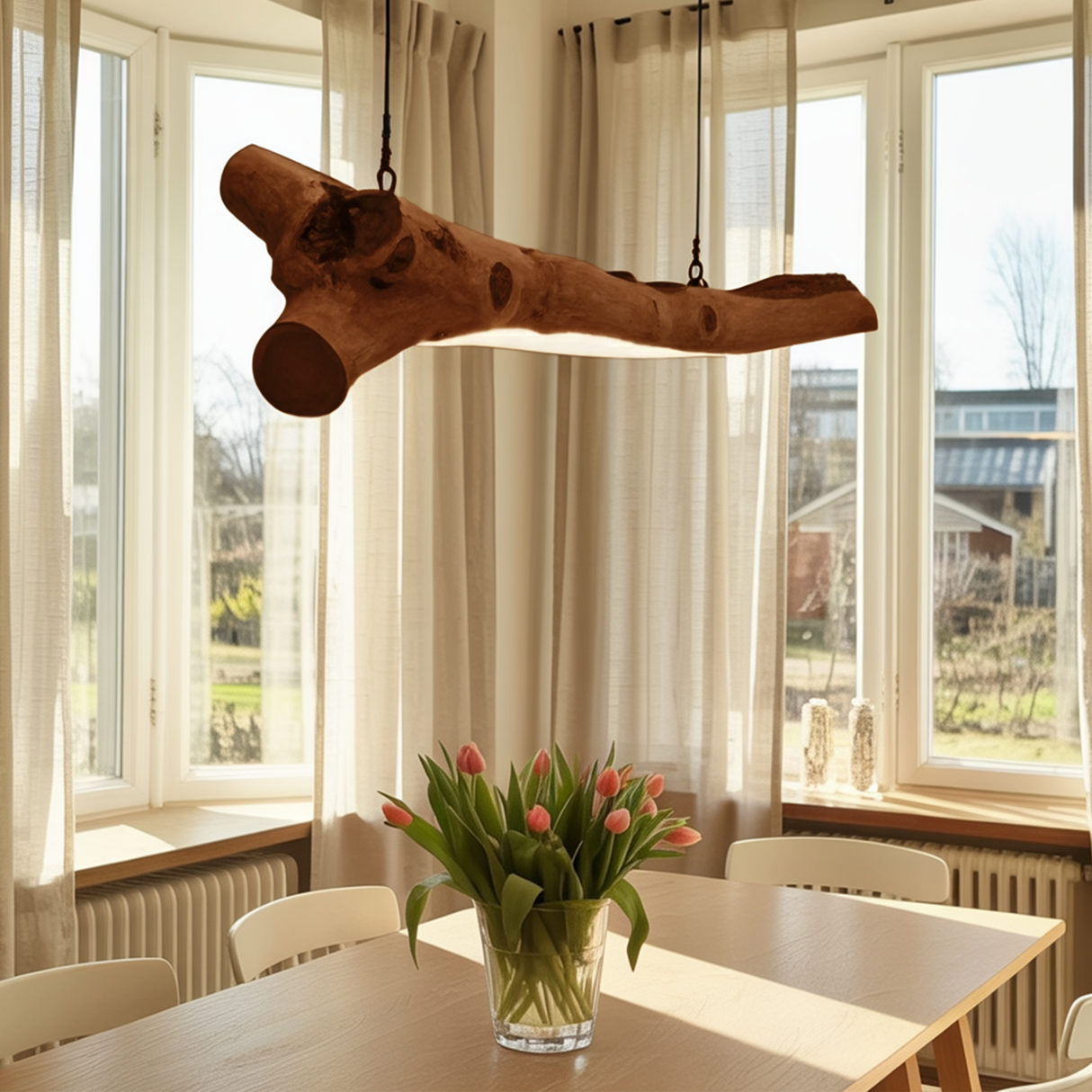 Rustic Hanging Light Fixture Branch Chandelier For Dining Room And Kitchen Island