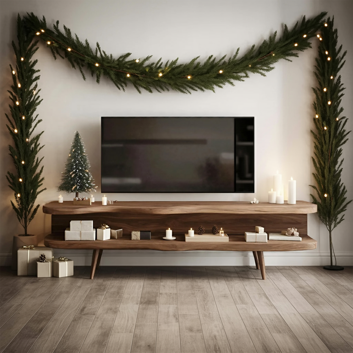 Modern Wooden TV Console For Holiday Living Room Furniture Decor