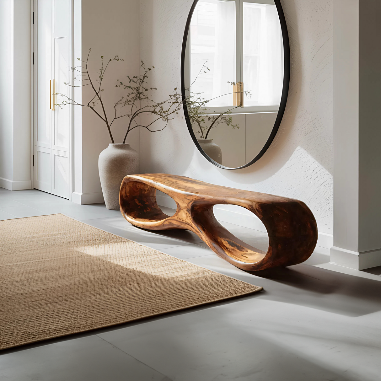 Organic Sculptural Bench For Living Room Decor