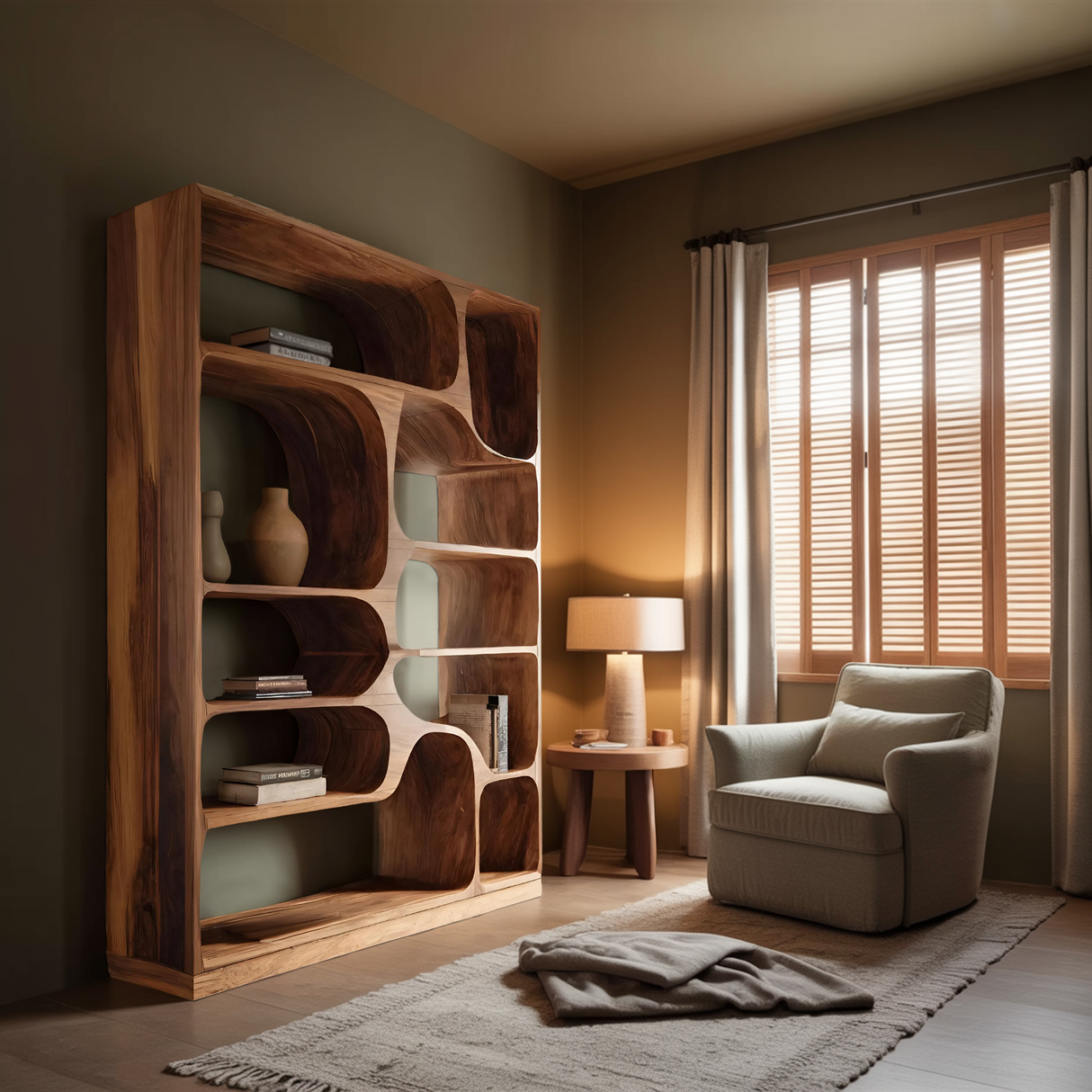 Artistic Bookcase For Living Room Or Bedroom