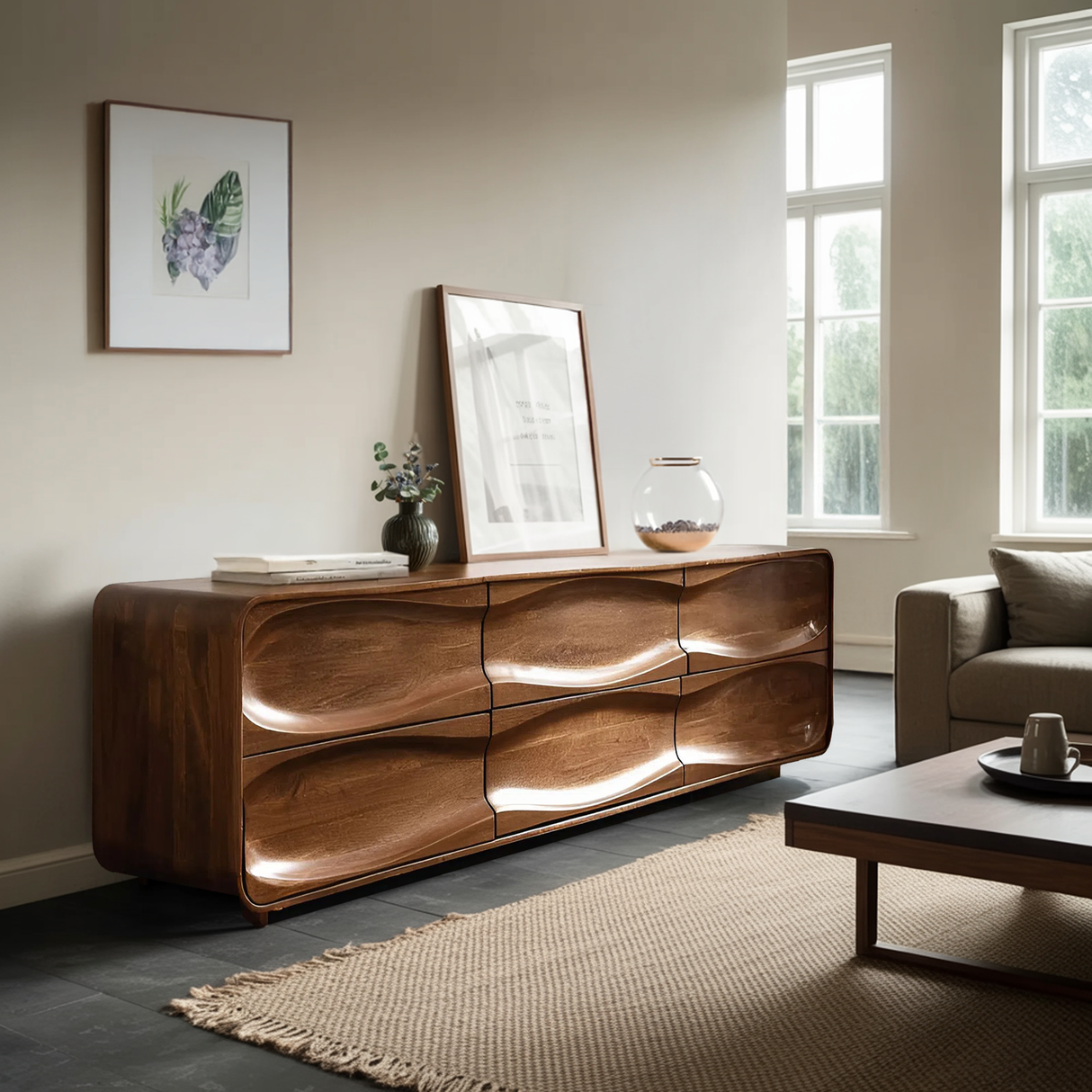 Handcrafted Storage Cabinet For Living Room