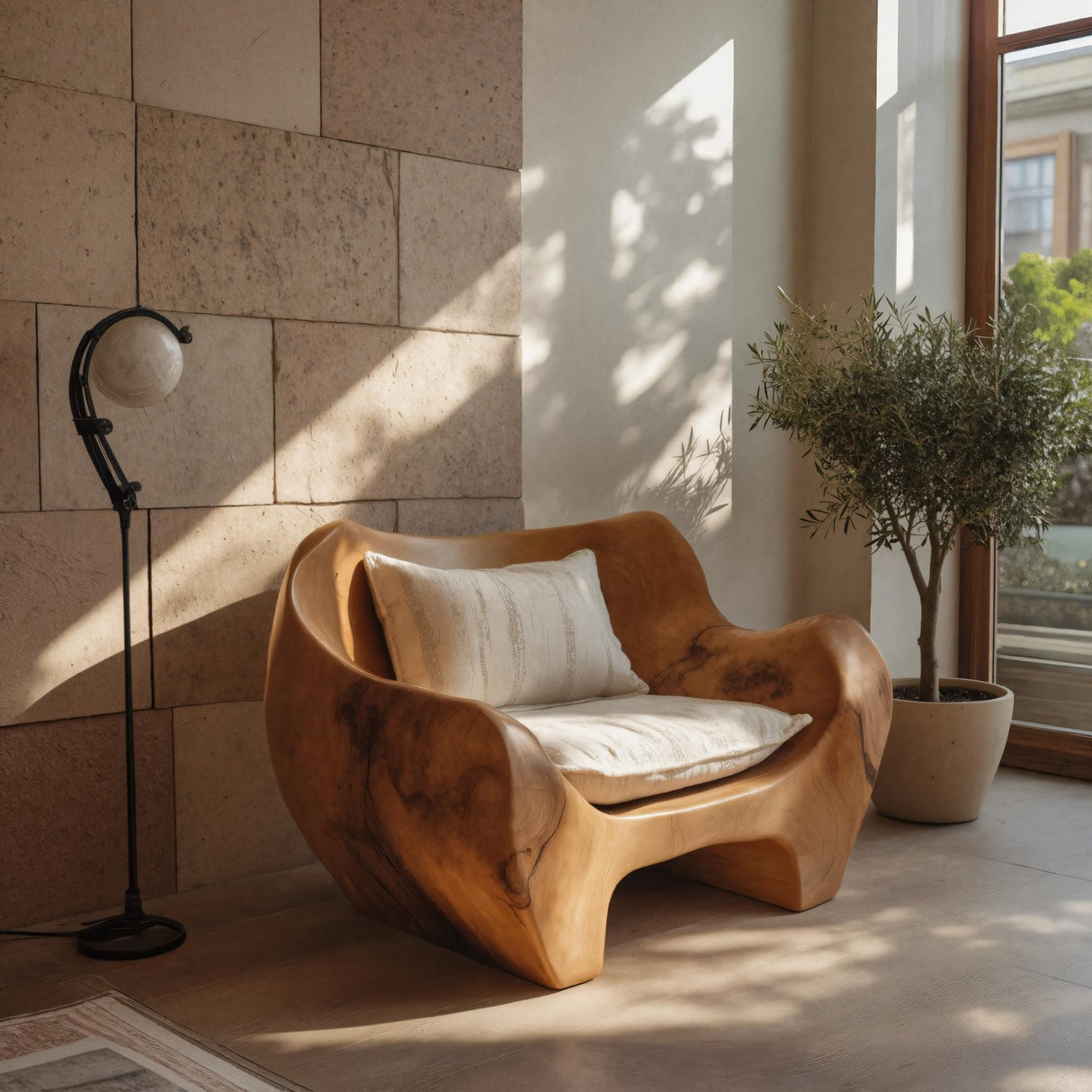 Modern Sculpted Armchair For Living Room Or Lounge