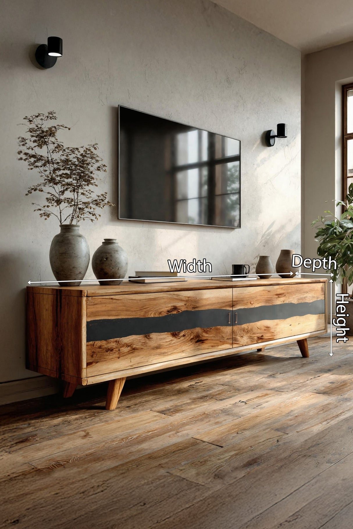 Modern Live Edge TV Stand For Bedroom Furniture