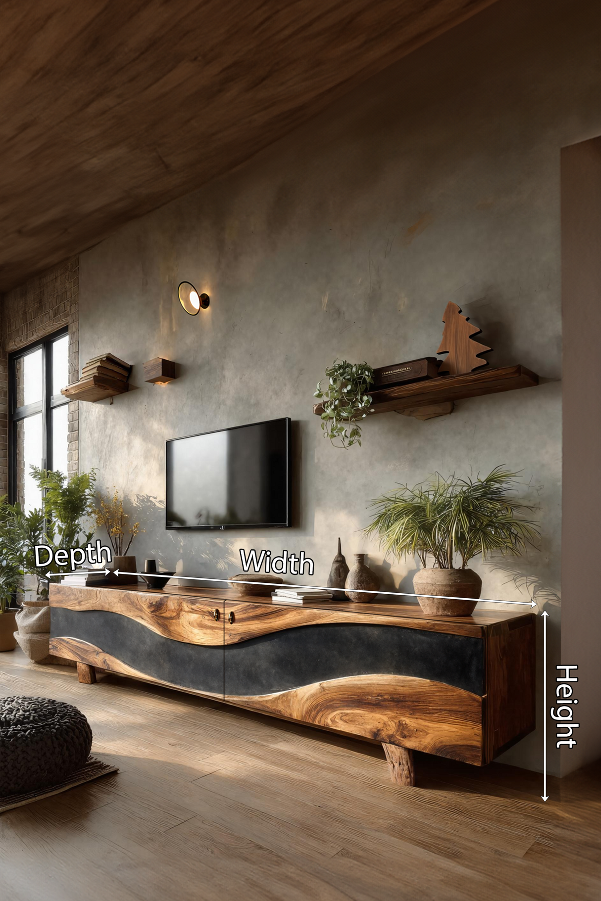 Handcrafted Solid TV Console For Bedroom Decor