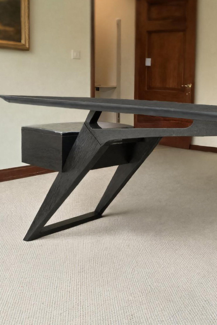 Modern Executive Desk With Sculptural Geometric Design For Workspace
