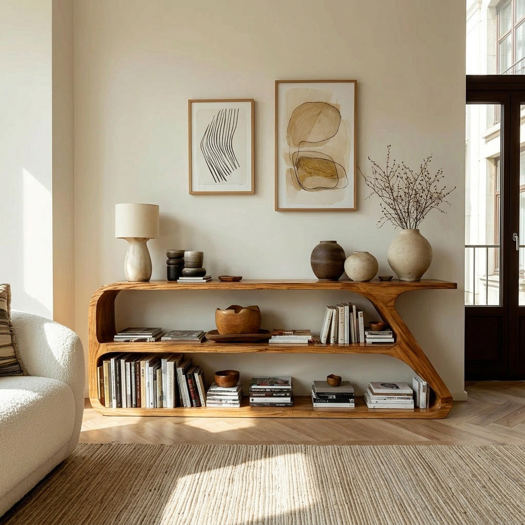 Minimalist Wooden Console Table For Living Room Display