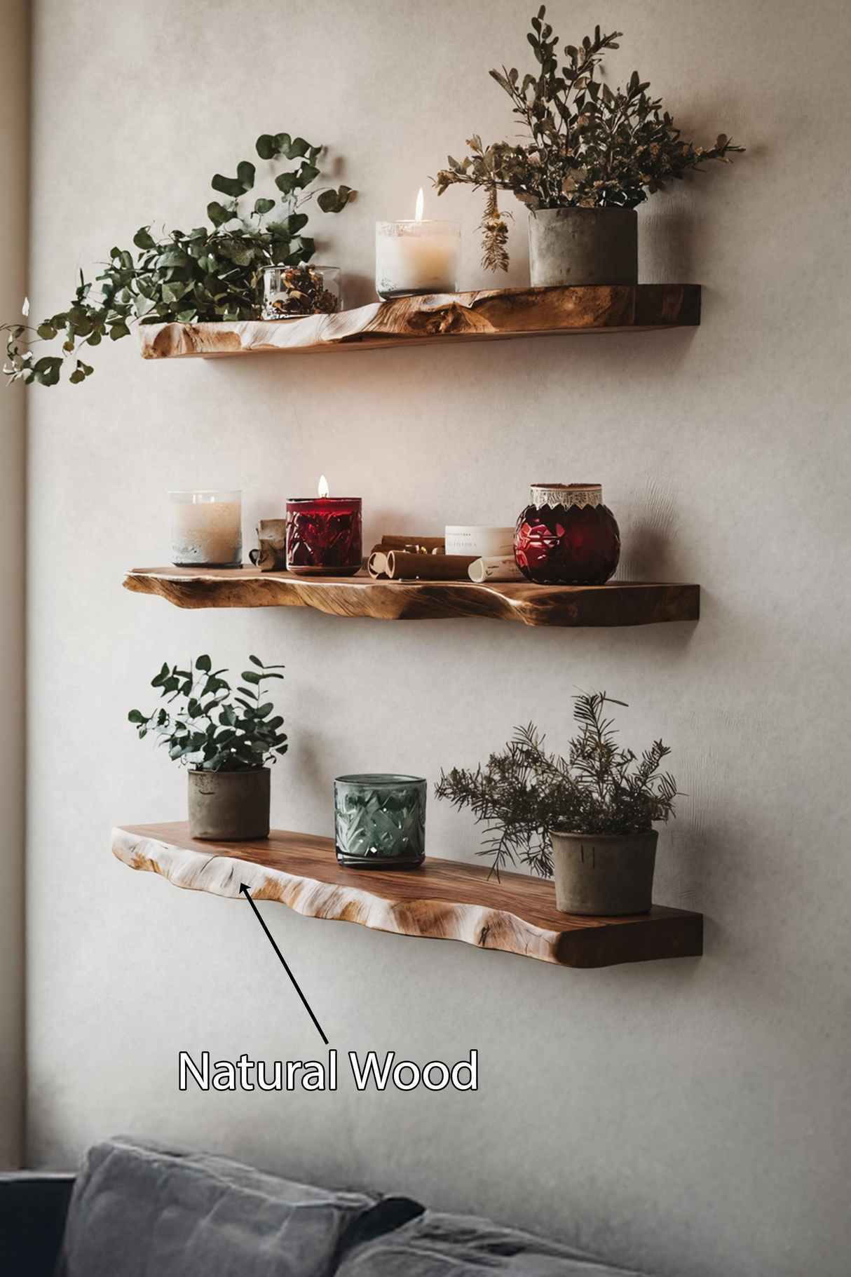 Modern Solid Wood Floating Shelf For Living Room Holiday Style