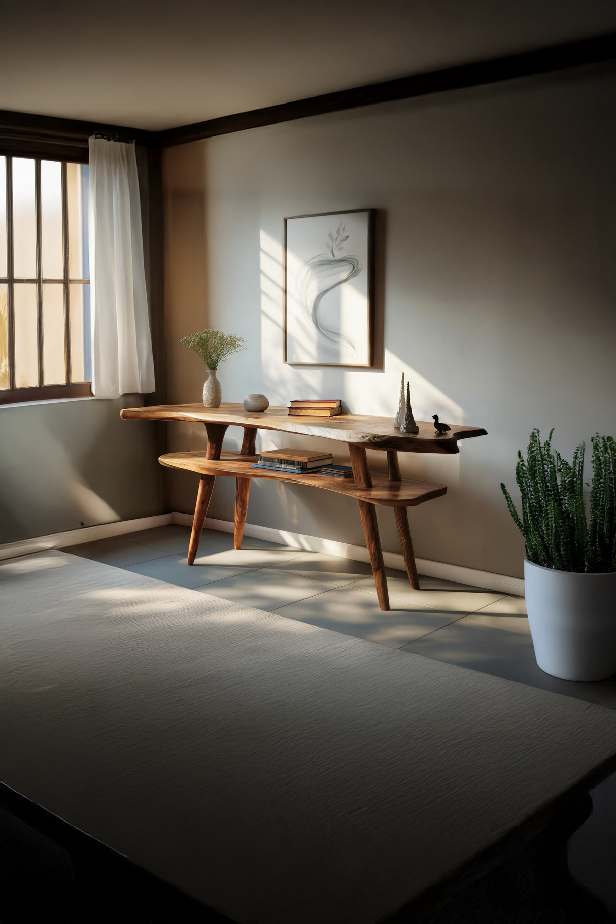 Handcrafted Solid Wood Console Table For Vintage Furniture Decor