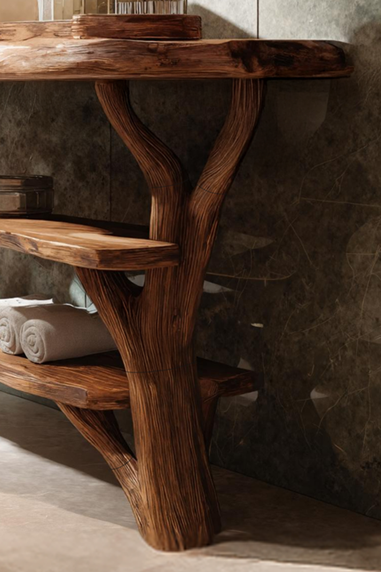 Farmhouse Rustic Solid Wood Vanity For Warm Bathroom Design