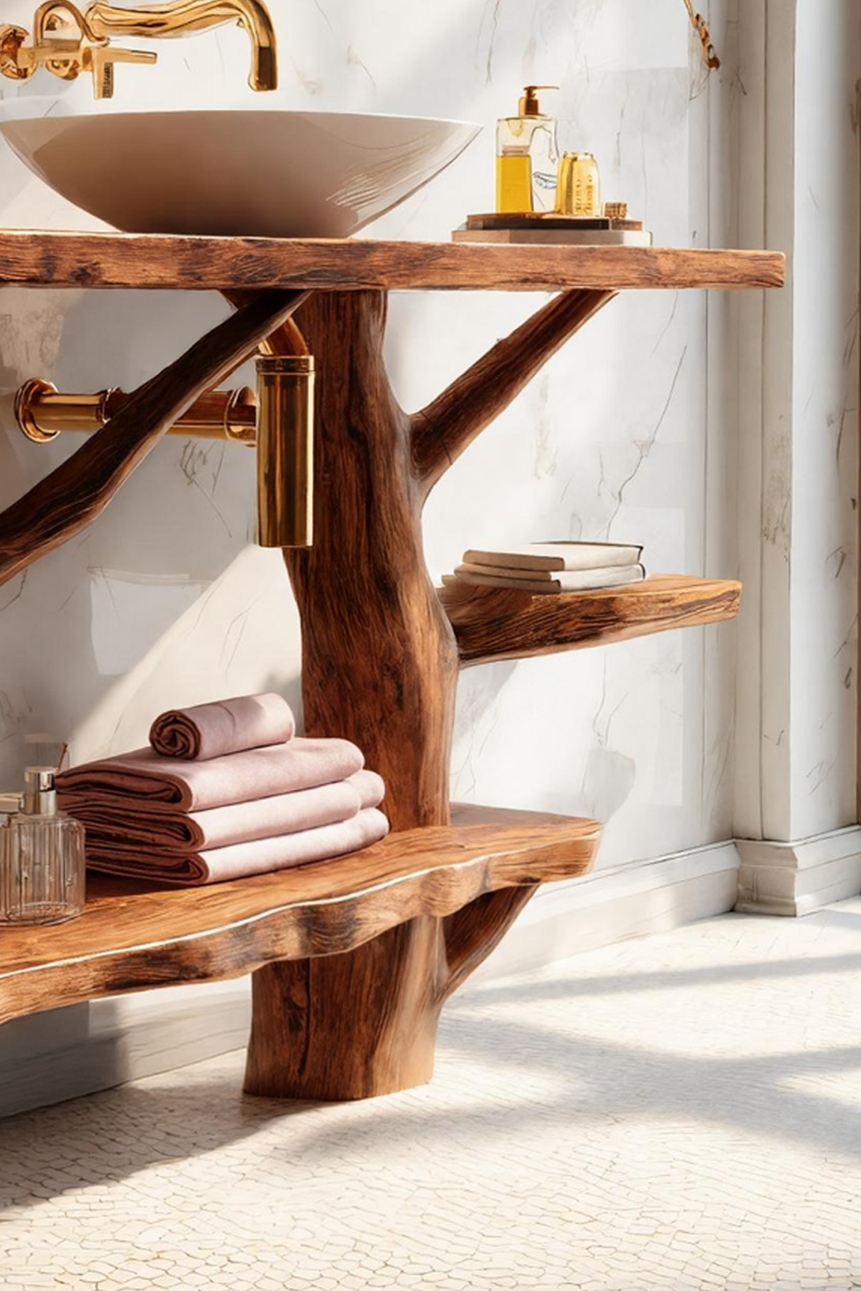 Mid Century Solid Wood Vanity Furniture Decor For Modern Bathroom