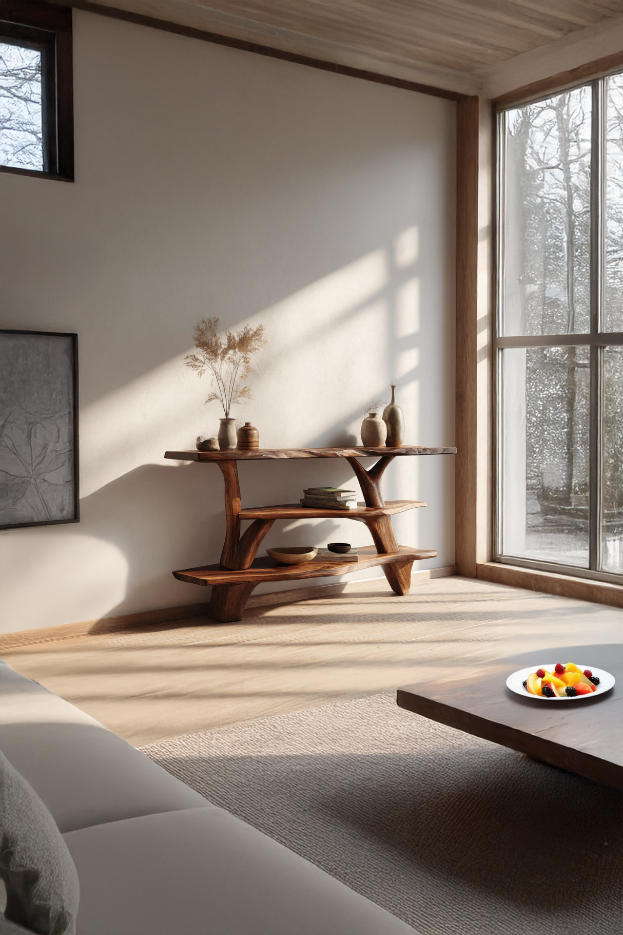 Modern Live Edge Entryway Table For Bedroom Furniture Decoration