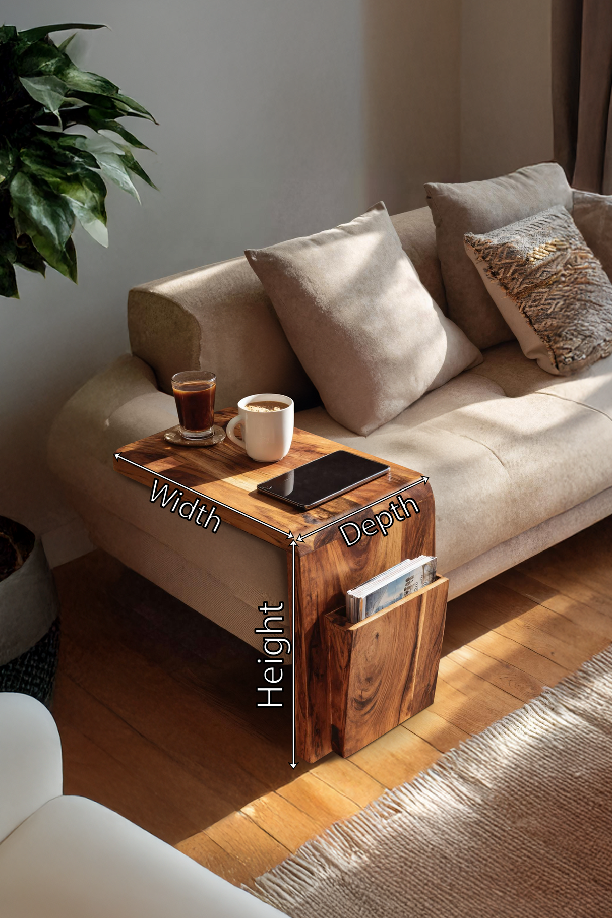 Modern Solid Wood Armrest For Living Room Decor