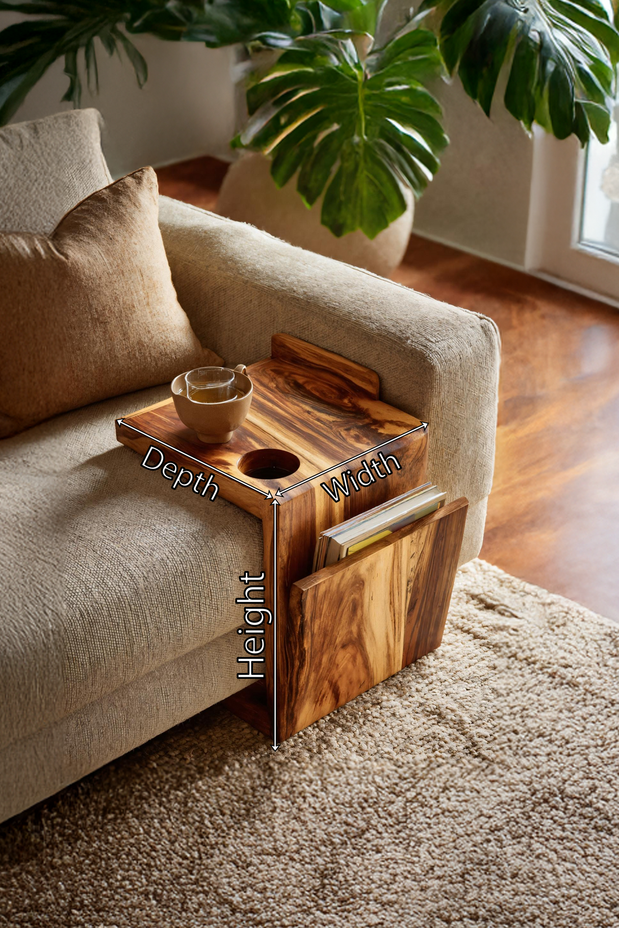 Handcrafted Live Edge Armrest For Furniture Decor