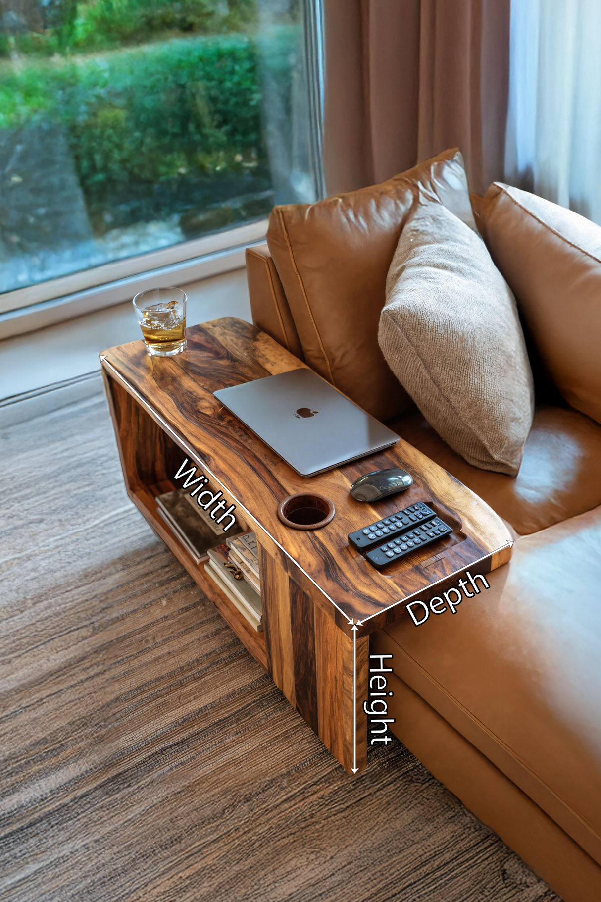 Rustic Live Edge Side Table For Warm Home Interior