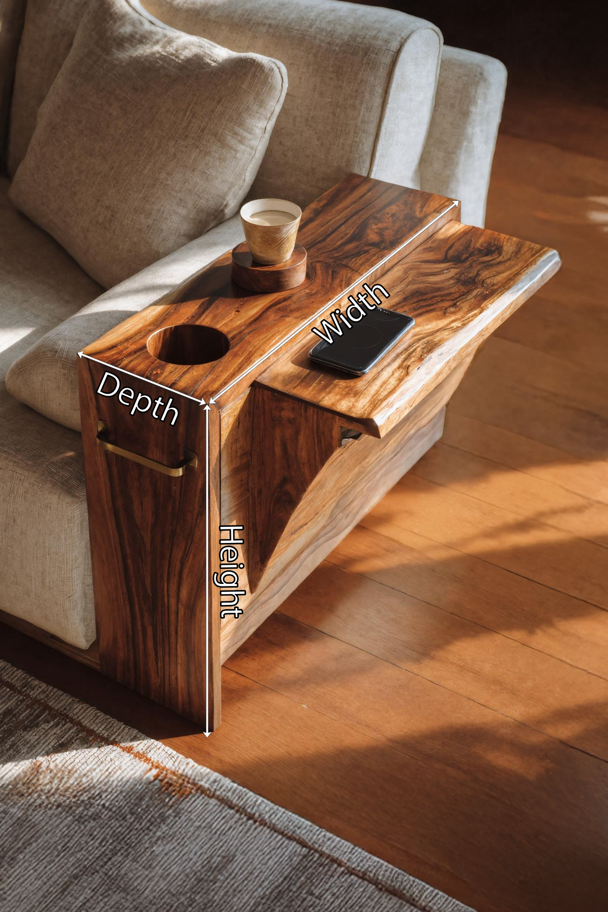 Mid Century Wooden Side Table For Bedroom Or Lounge