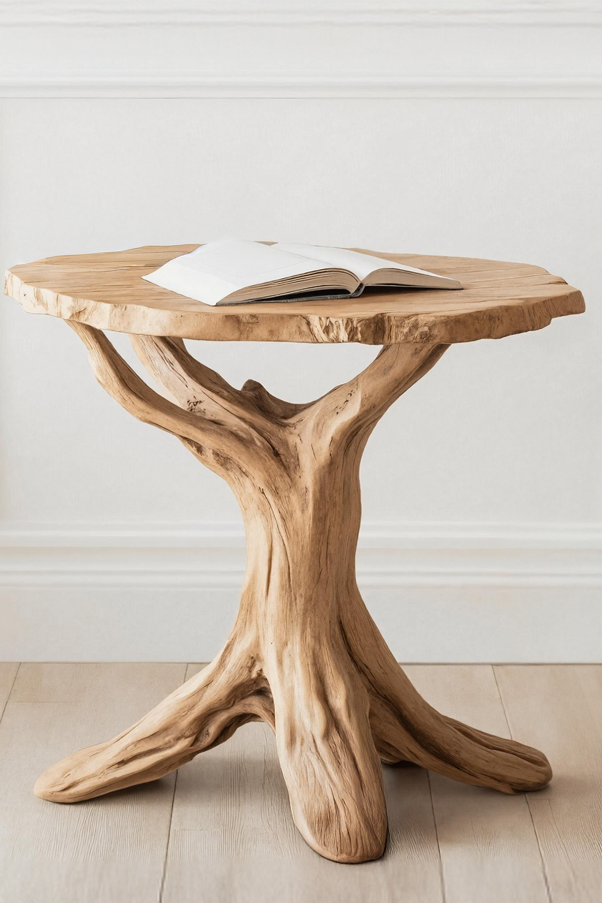 Farmhouse Round End Table For Entryway Design Stylish Furniture Decor