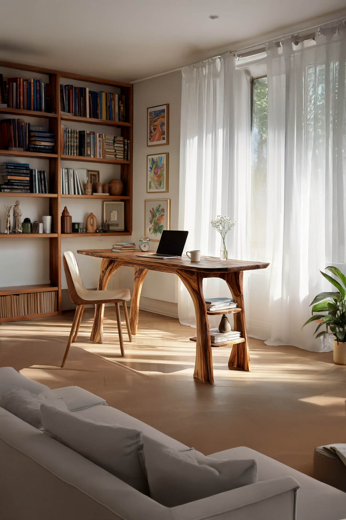 Farmhouse Solid Wood Desk For Bedroom Or Creative Workspace