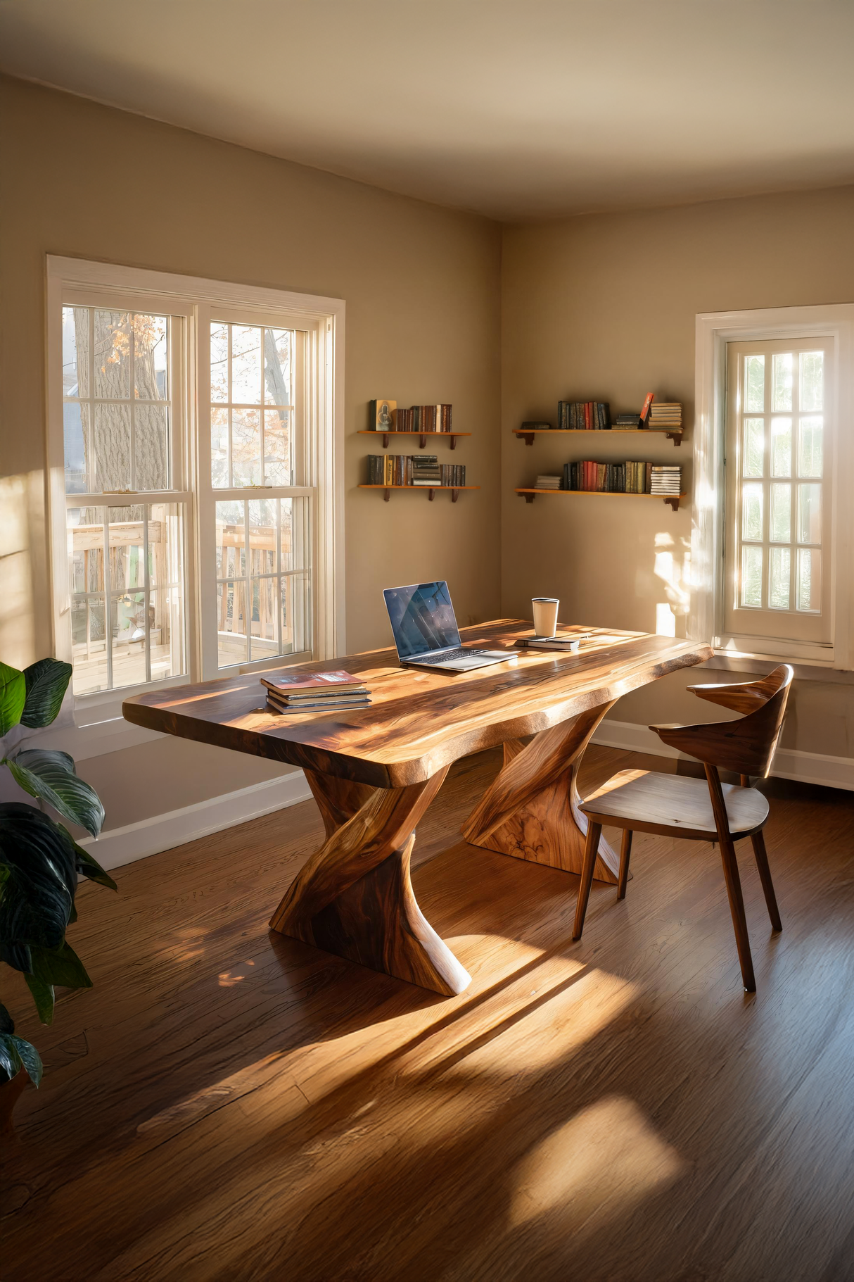 Farmhouse Solid Wood Desk For Minimalist Bedroom Decor