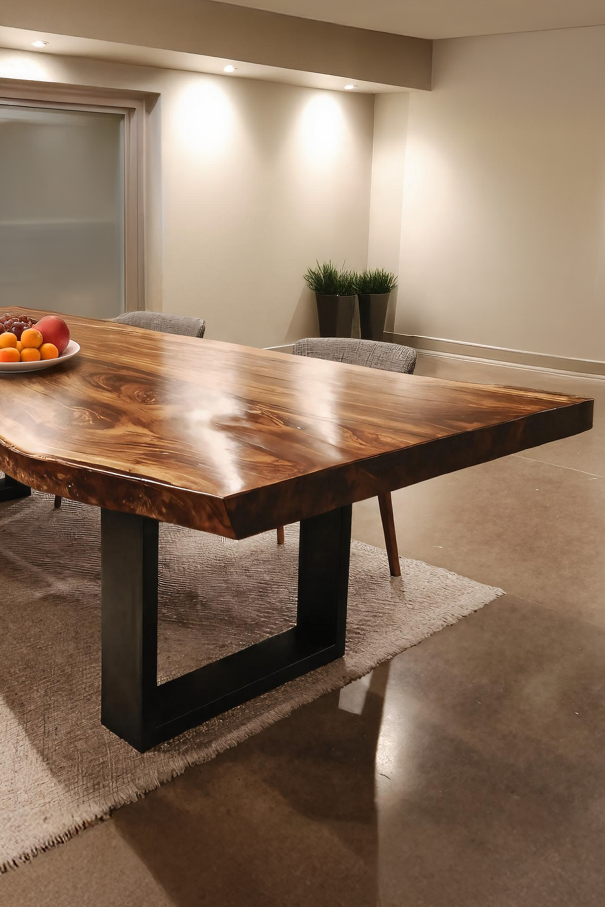 Furniture Decor Modern Solid Wood Dining Table Sleek Edge