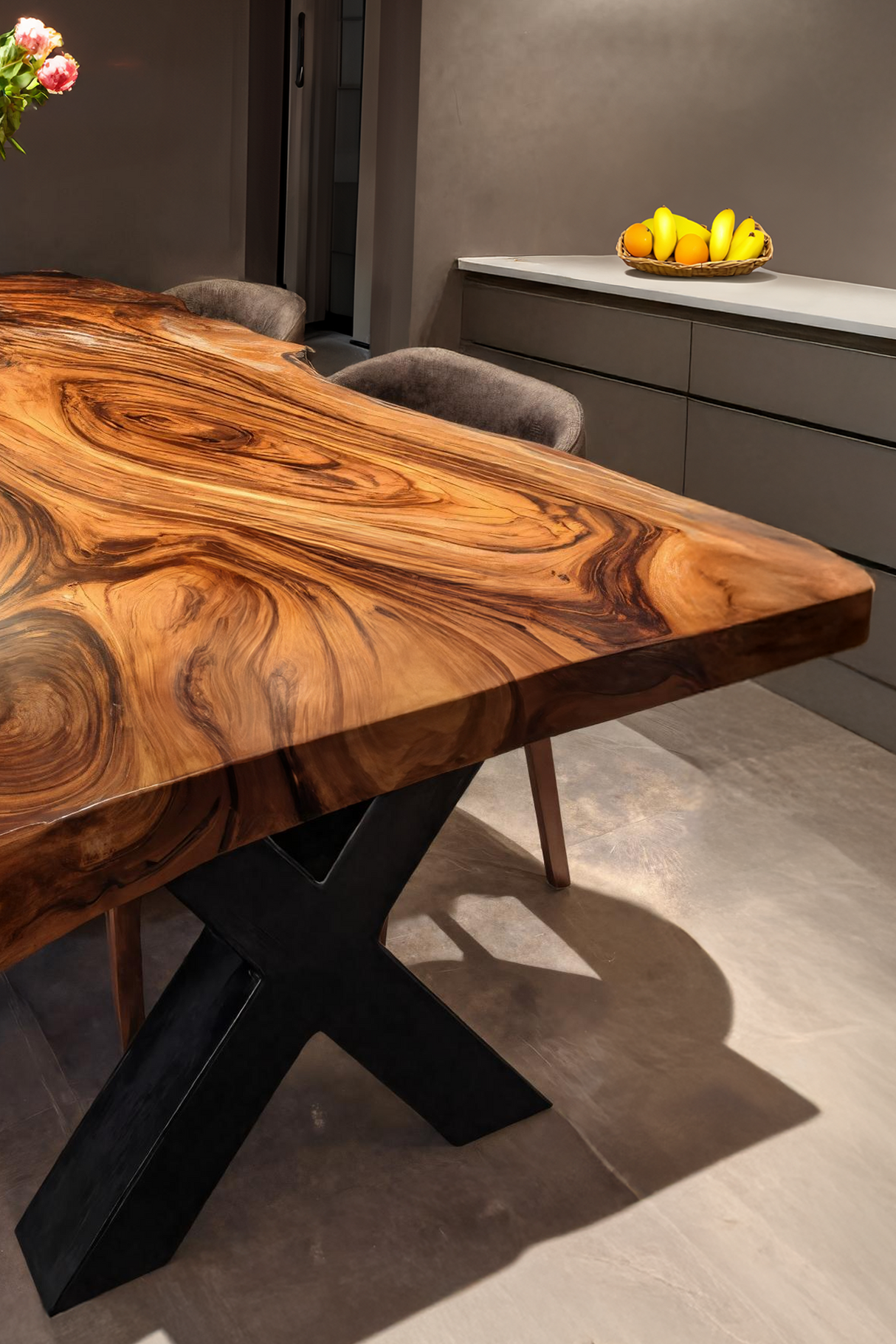 Dining Room Farmhouse Live Edge Dining Table Rustic Wood