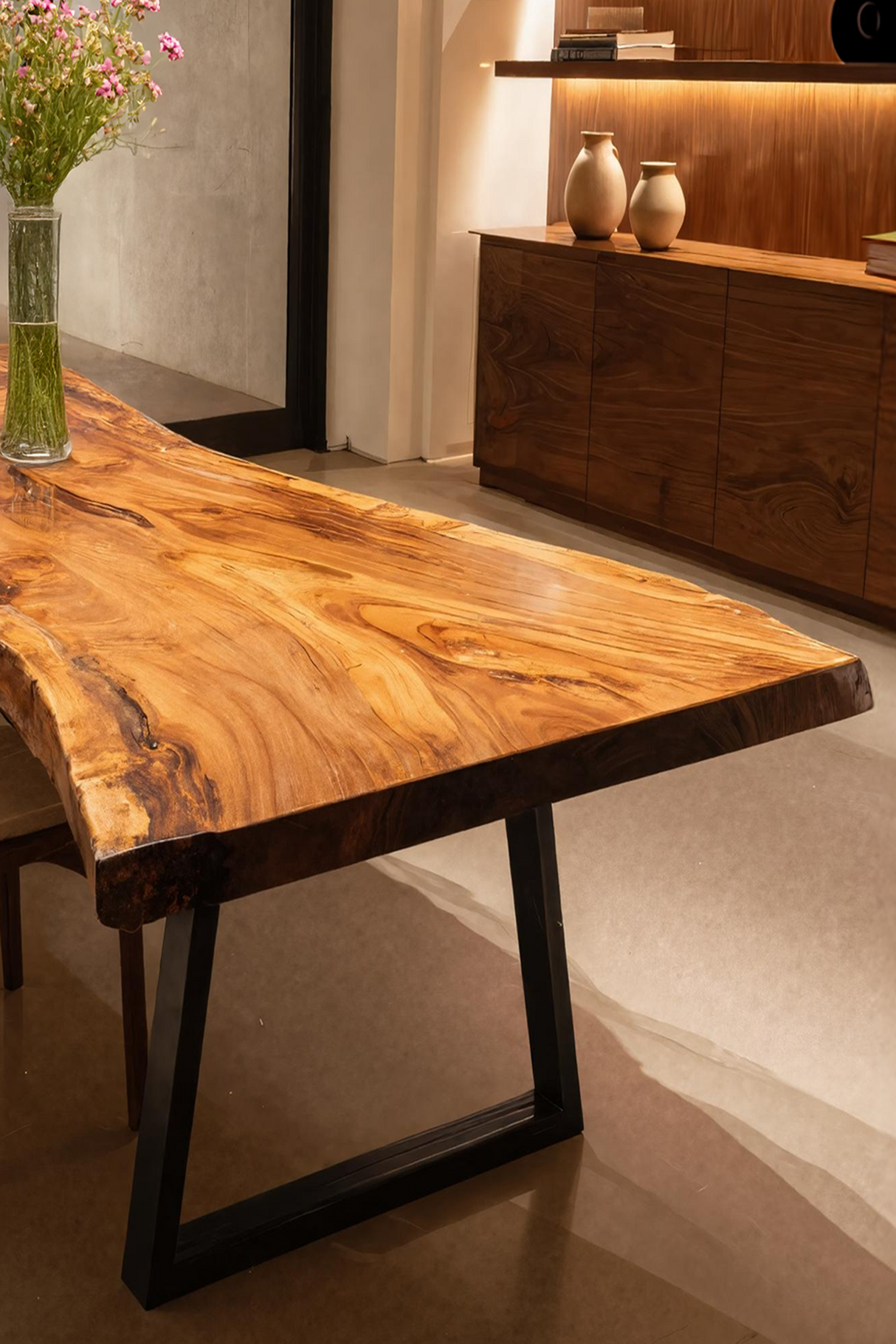 Furniture Decor Farmhouse Live Edge Dining Table Warm