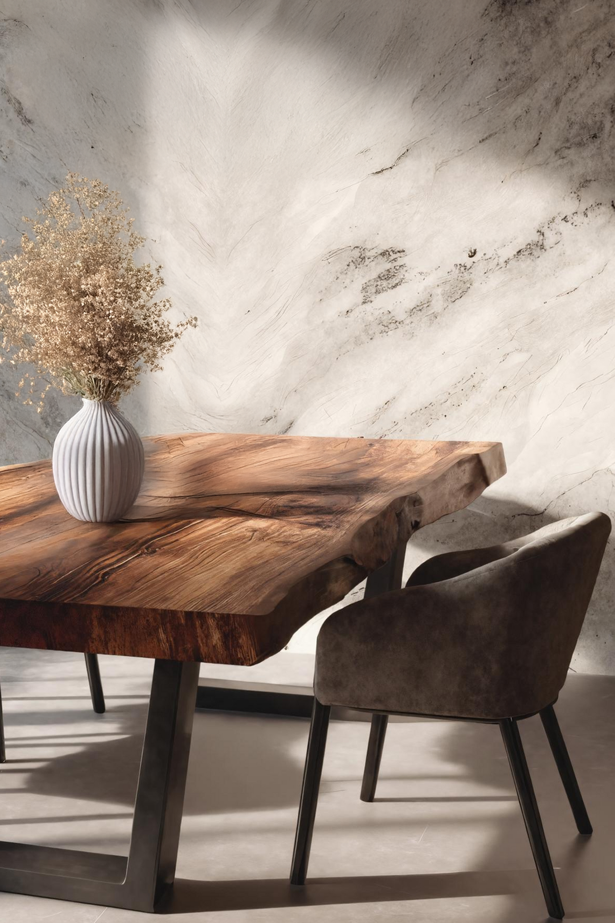 Furniture Decor Farmhouse Wooden Live Edge Dining Table Cozy