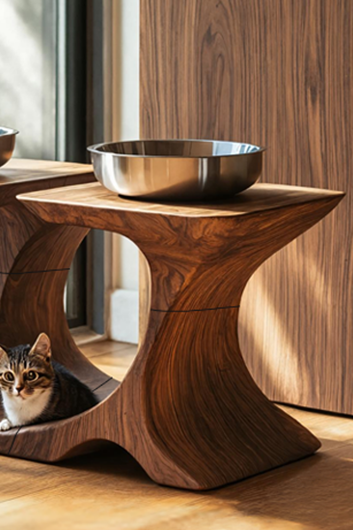 Mid Century Pet Feeding Stand For Stylish Dog Decor