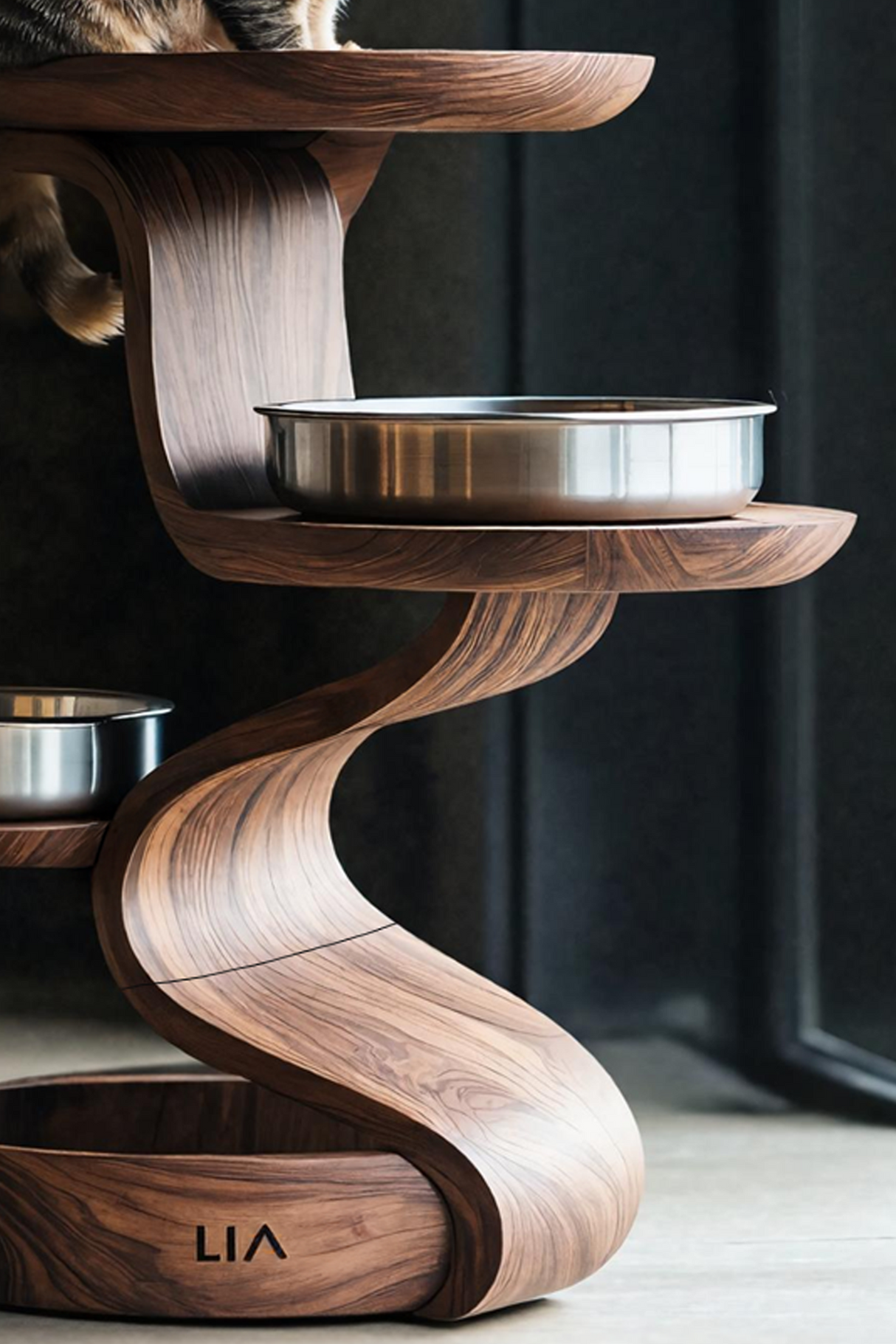 Handmade Feeding Station For Dogs In Kitchen Decor