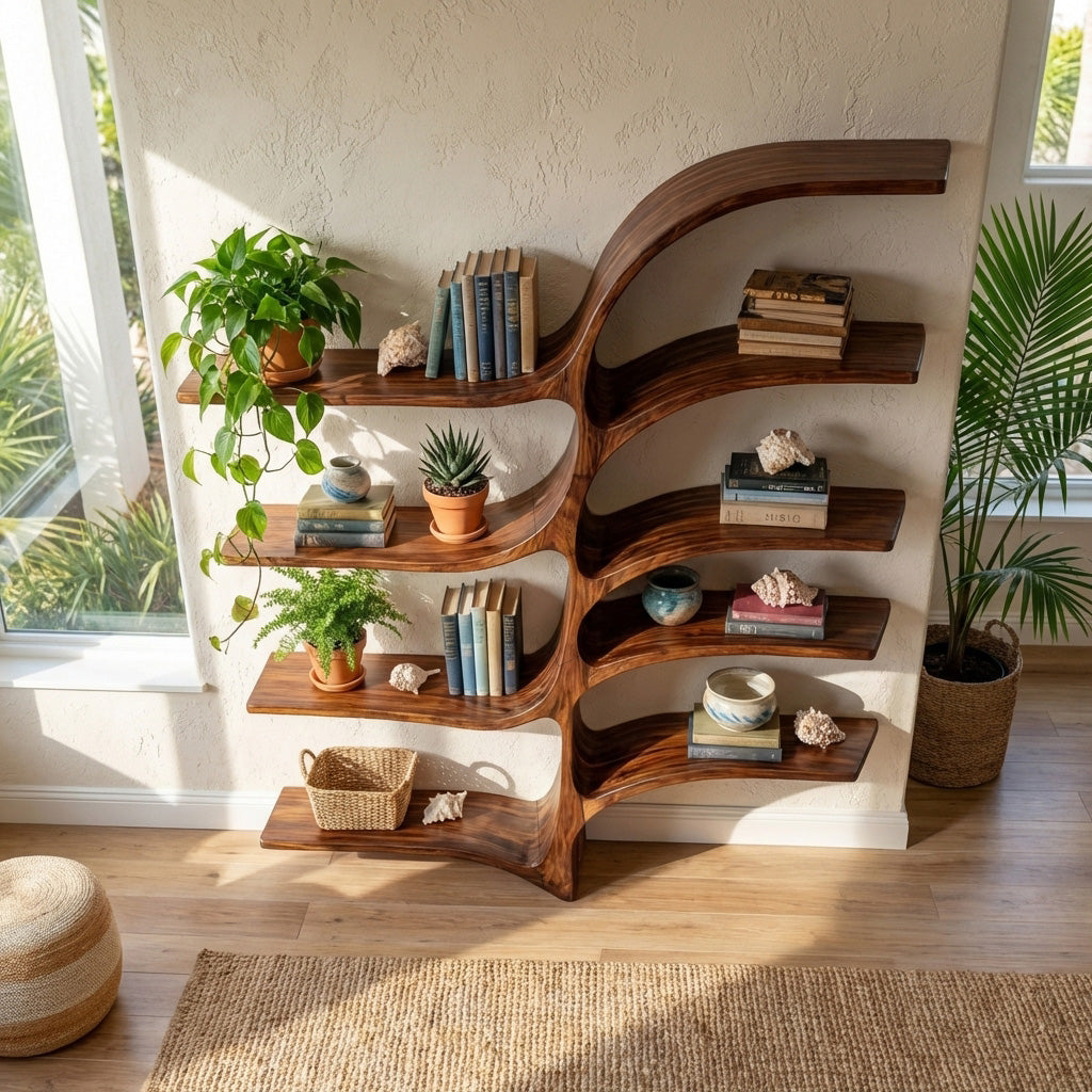 Farmhouse Style Wooden Wall Shelf For Living Room Decor