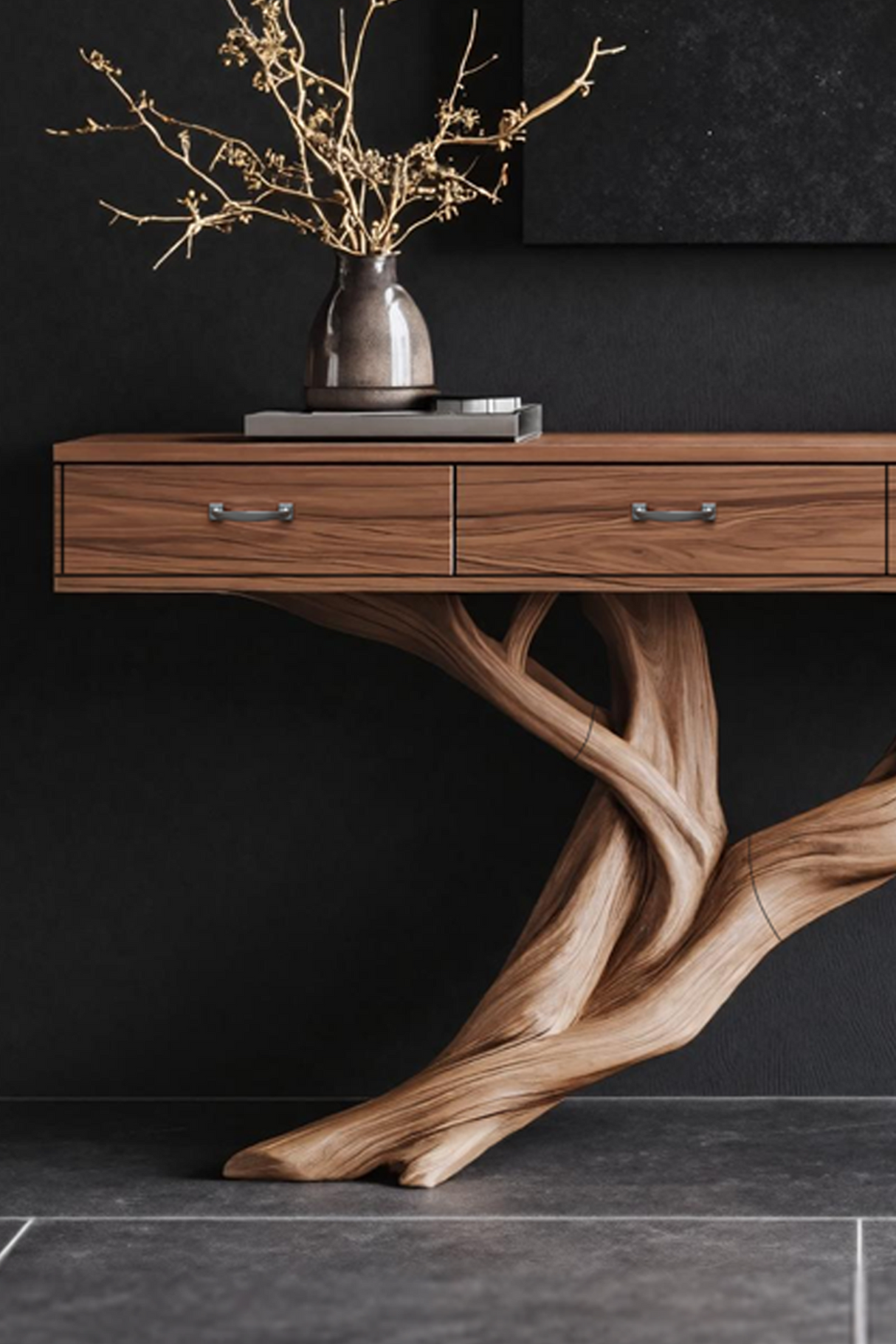 Mid Century Wooden Console Table For Living Room Contemporary Accent