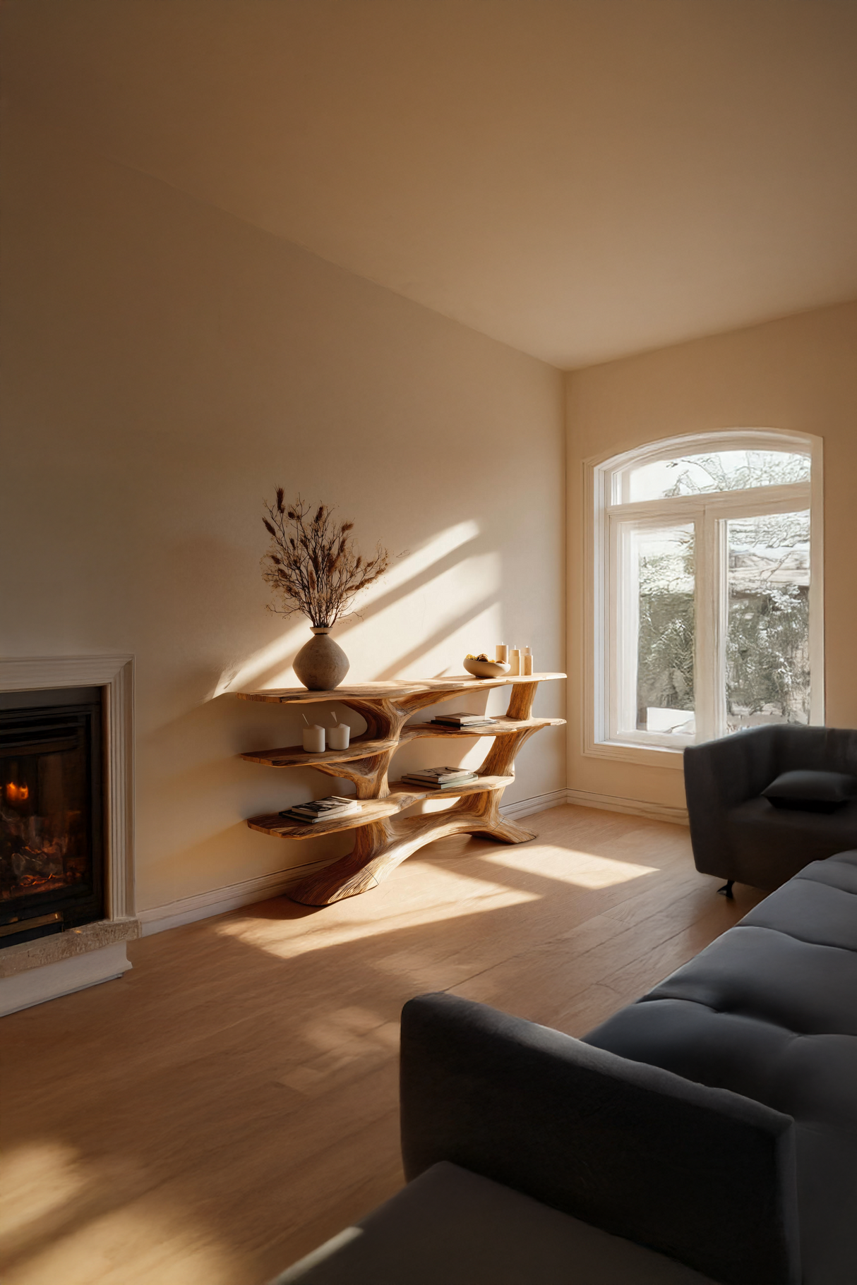 Farmhouse Wooden Live Edge Console Table For Farmhouse Furniture Decor