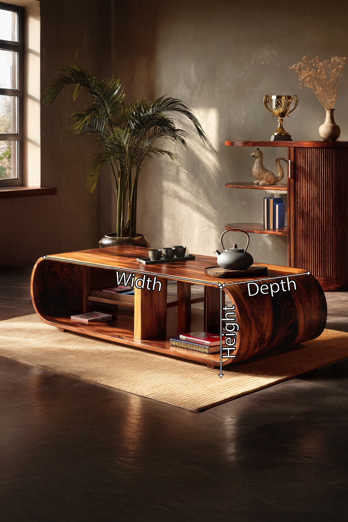 Farmhouse Wooden Live Edge Low Table For Entryway Design And Decor