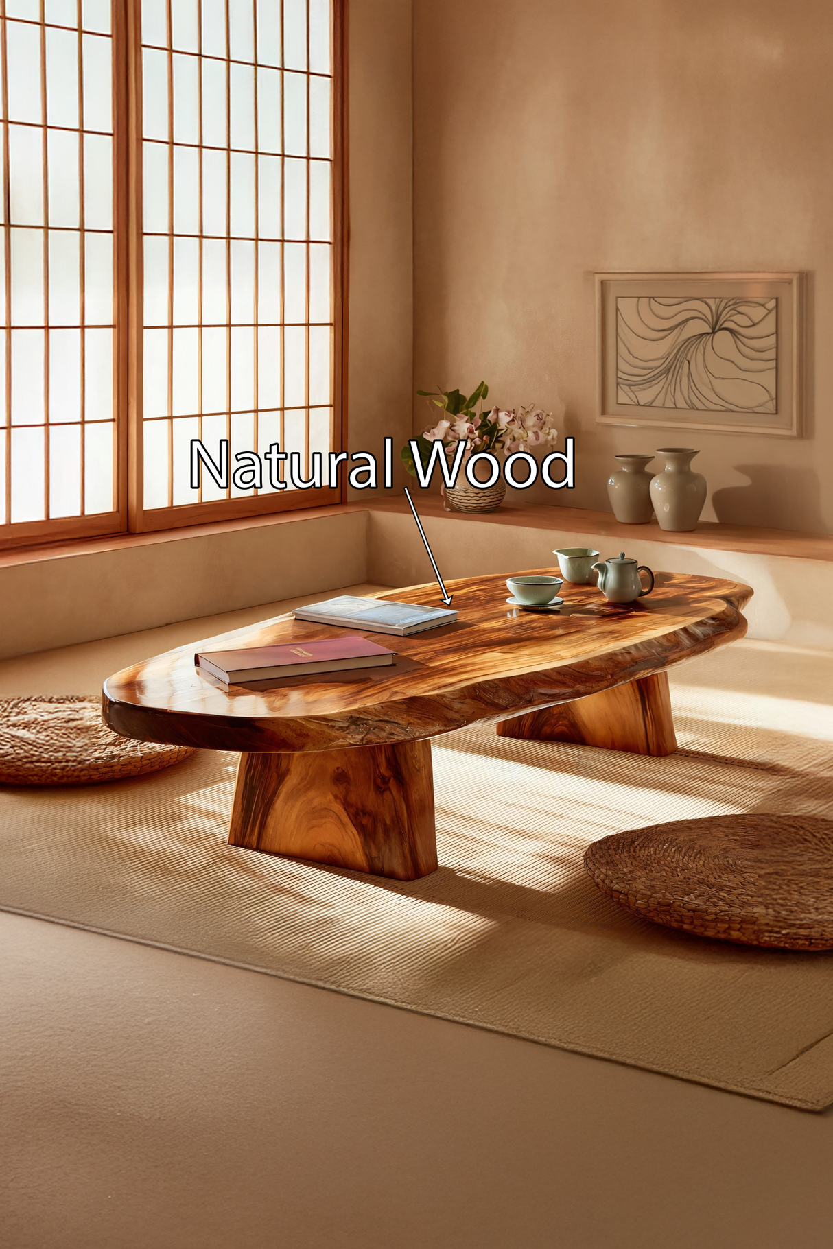 Handcrafted Live Edge Low Table For Living Room Furniture Decor