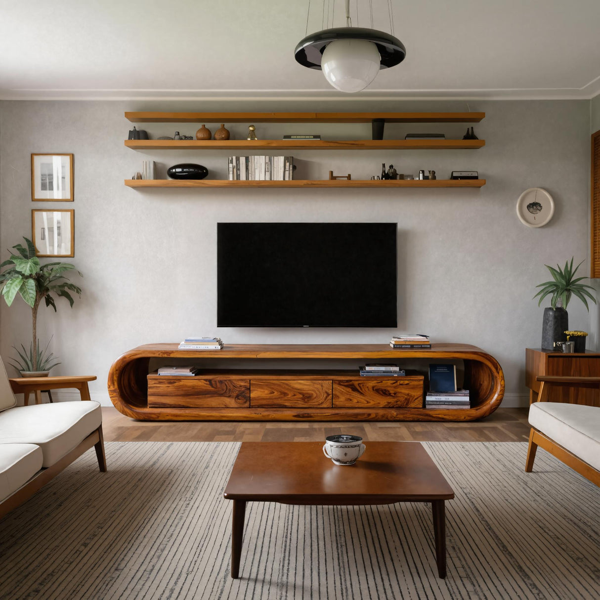 Luxury TV Cabinet With Built In Drawer Storage For Living