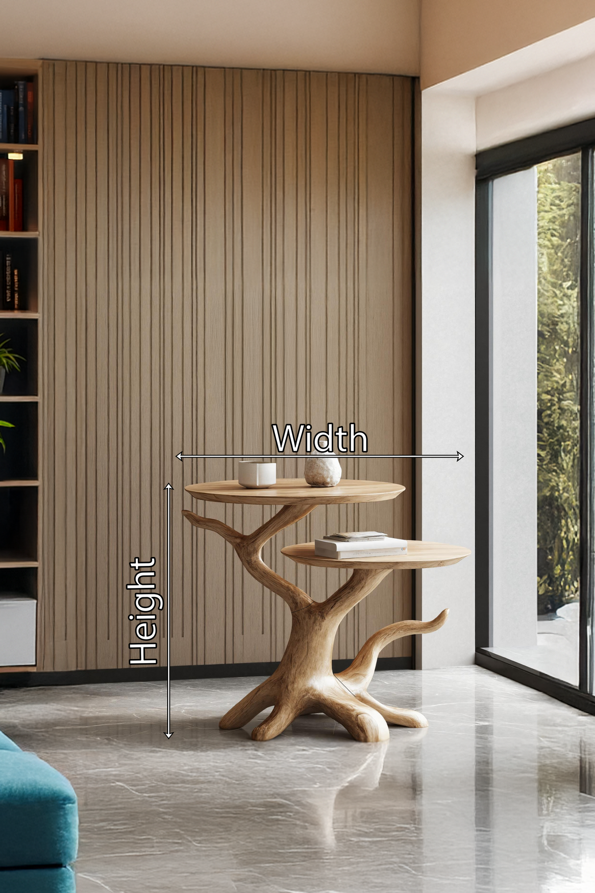 Farmhouse Solid Wood End Table For Living Room Decor And Storage