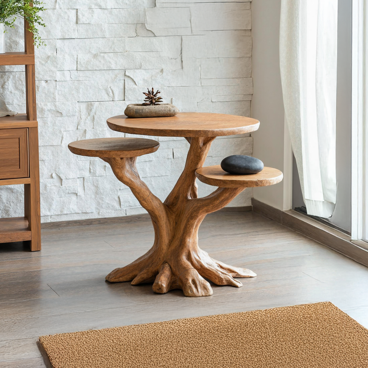 Farmhouse Live Edge End Table Living Room Decor