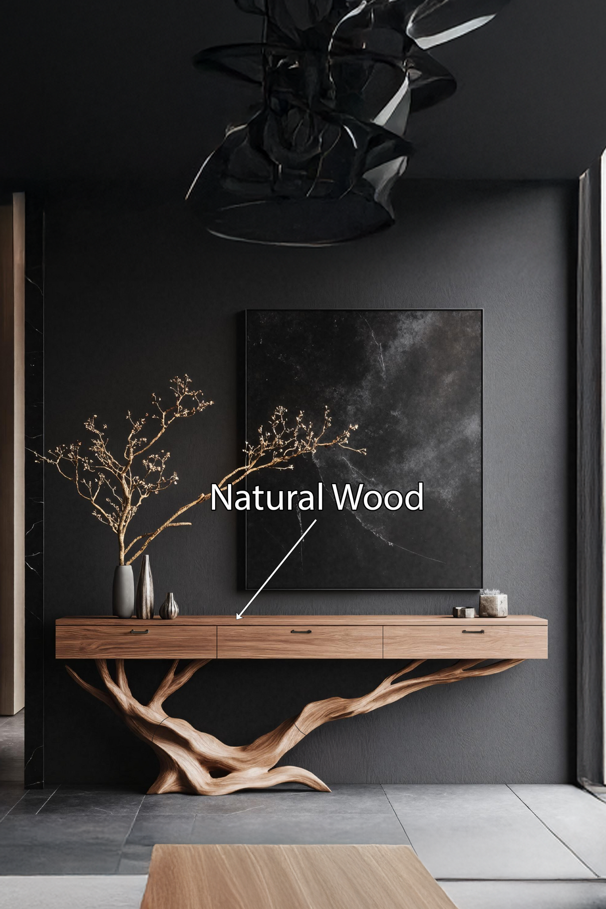 Mid Century Live Edge Entryway Table For Furniture Decor Modern