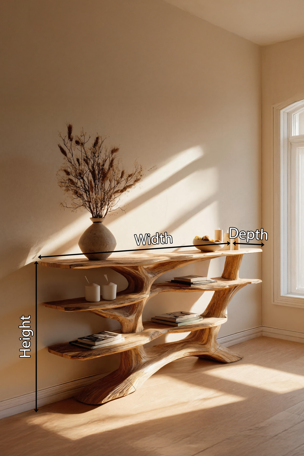 Farmhouse Wooden Live Edge Console Table For Farmhouse Furniture Decor