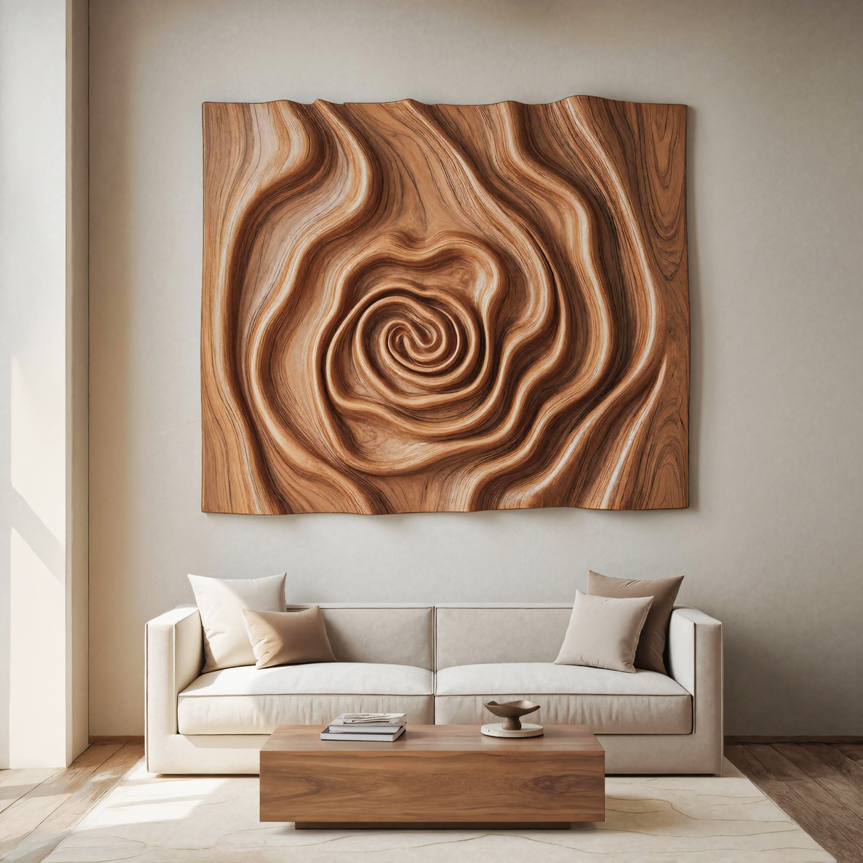 Abstract Wall Sculpture With Spiral Design For Living Room