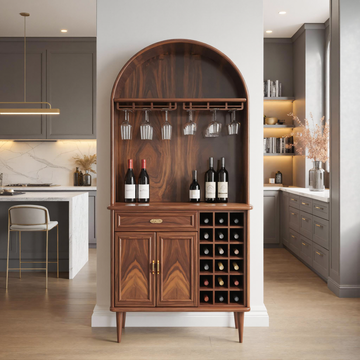 Modern Wine Cabinet With Storage For Dining Room – ET Woodcrafts
