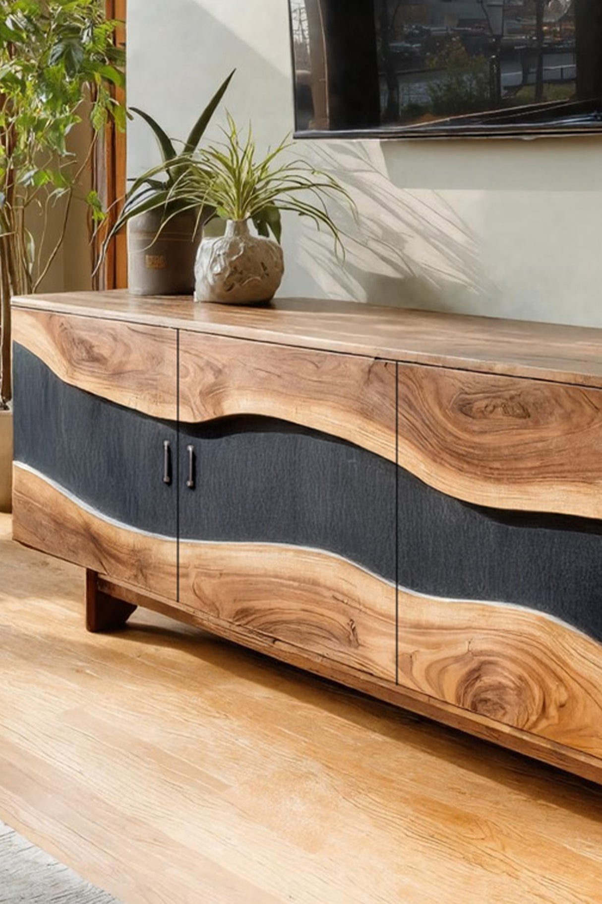 Modern Solid Wood TV Stand For Furniture Decor