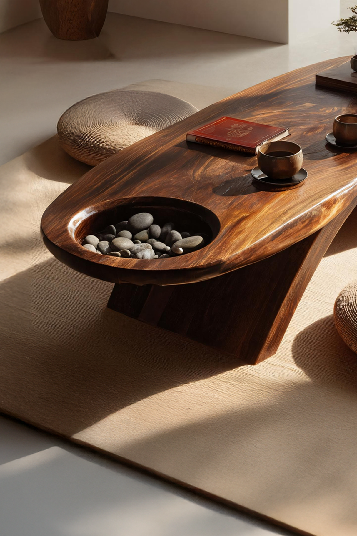 Modern Handcrafted Solid Wood Coffee Table For Living Room Interior